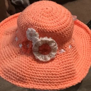 Handmade, crochet baby brimmed hat